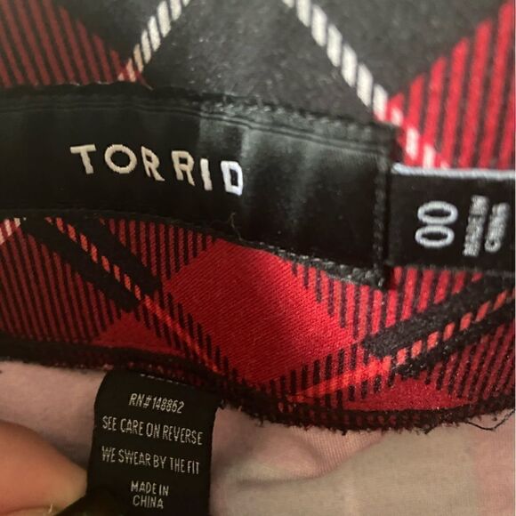 Torrid Picket Picie Skinny Studio Luxe Pointe High-rise Pants Size 00 Red Black - Picture 8 of 10